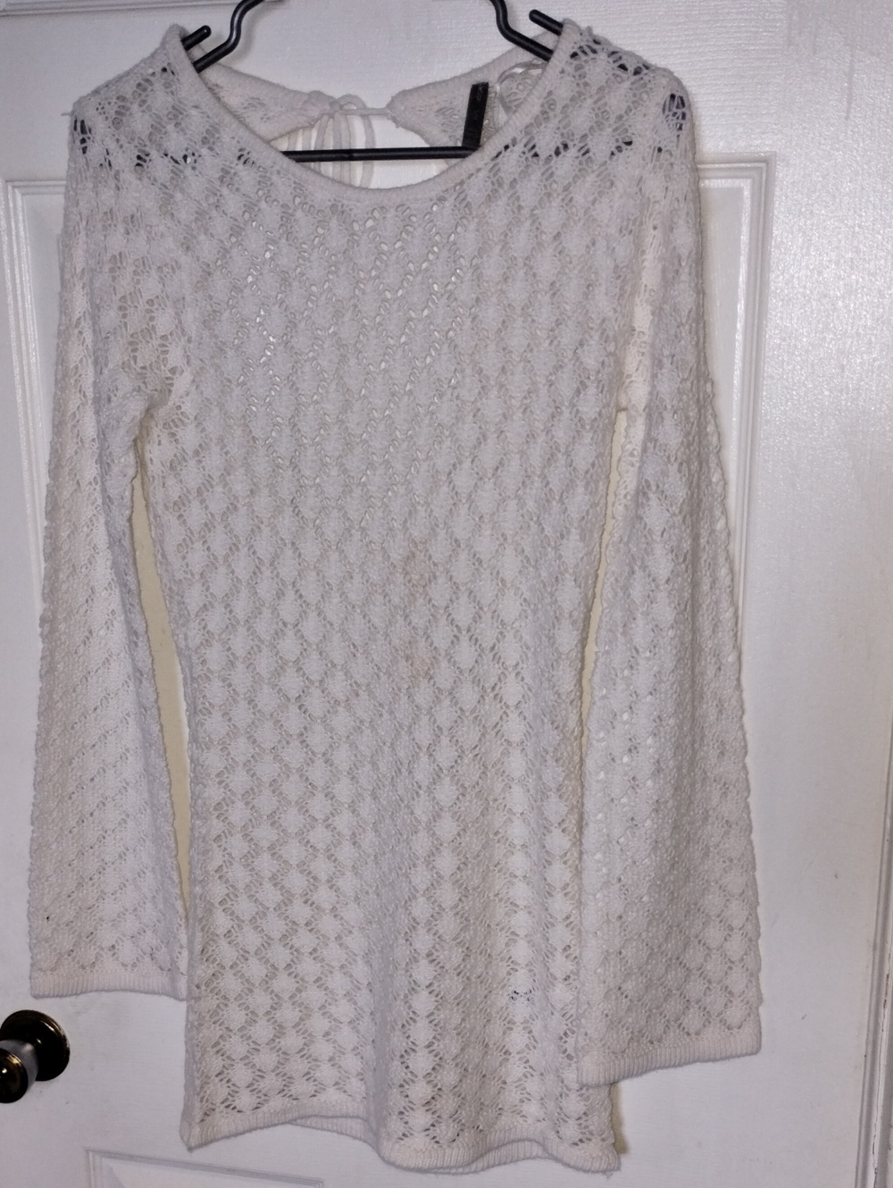 refuge Ivory Crochet Long-Sleeve Dress/Top. Size S/M